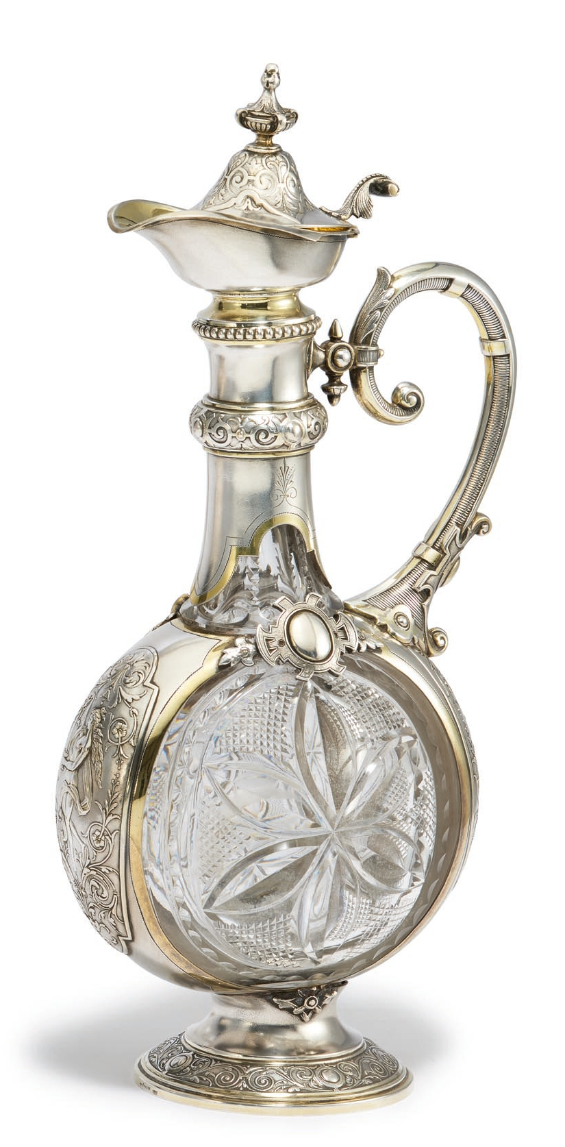 LARGE DECANTER WITH SILVER MOUNT