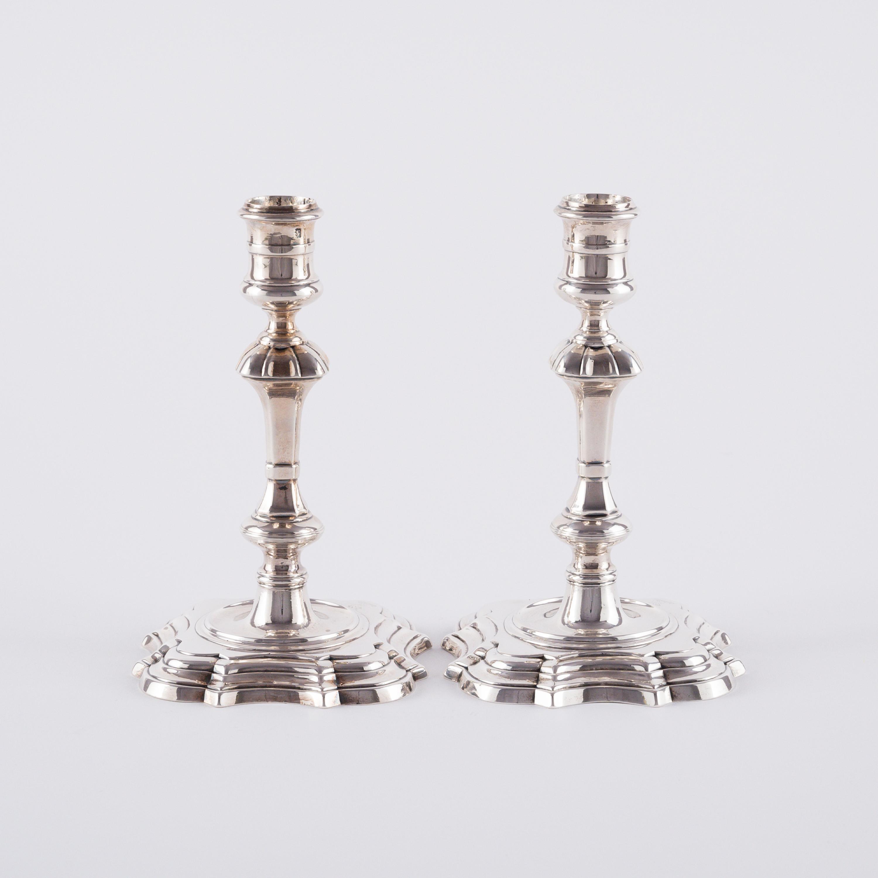 PAIR SILVER GEORGE II CANDLESTICK - Image 4 of 7