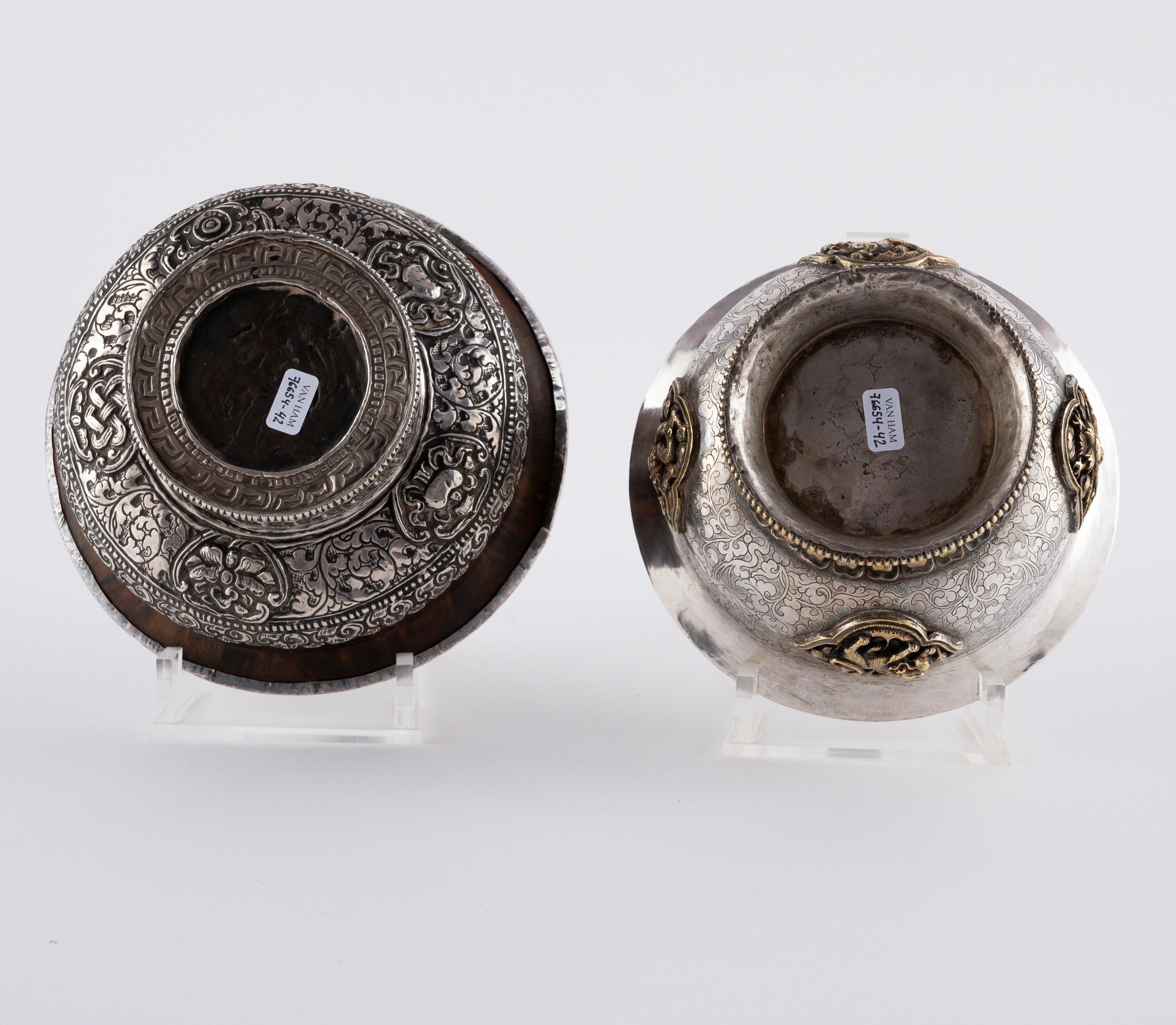 TWO SILVER TEA CUPS STANDS AND THREE TEA BOWL (PHORBA) - Image 7 of 19