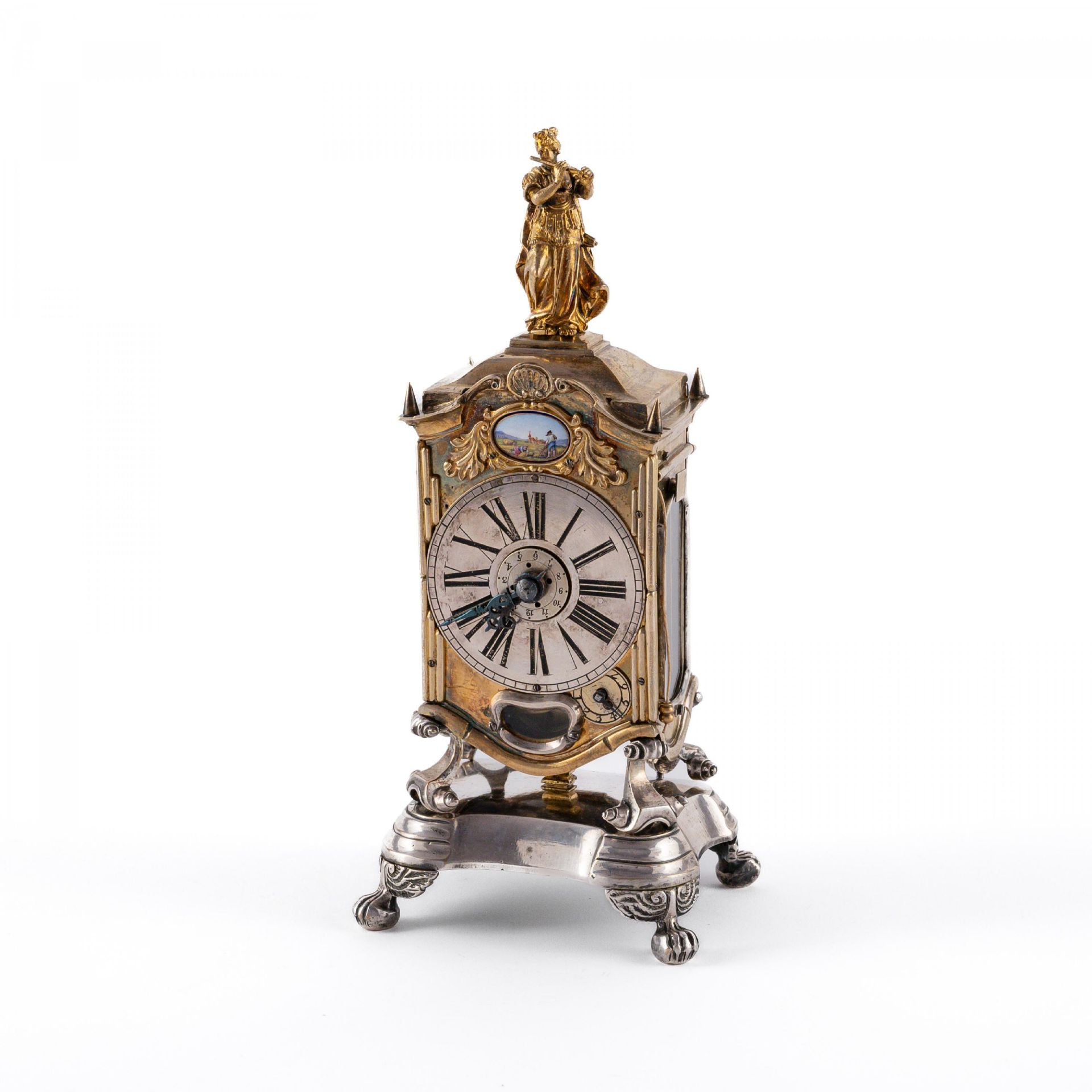 EXCEPTIONAL BRASS TABLE CLOCK - Image 2 of 6