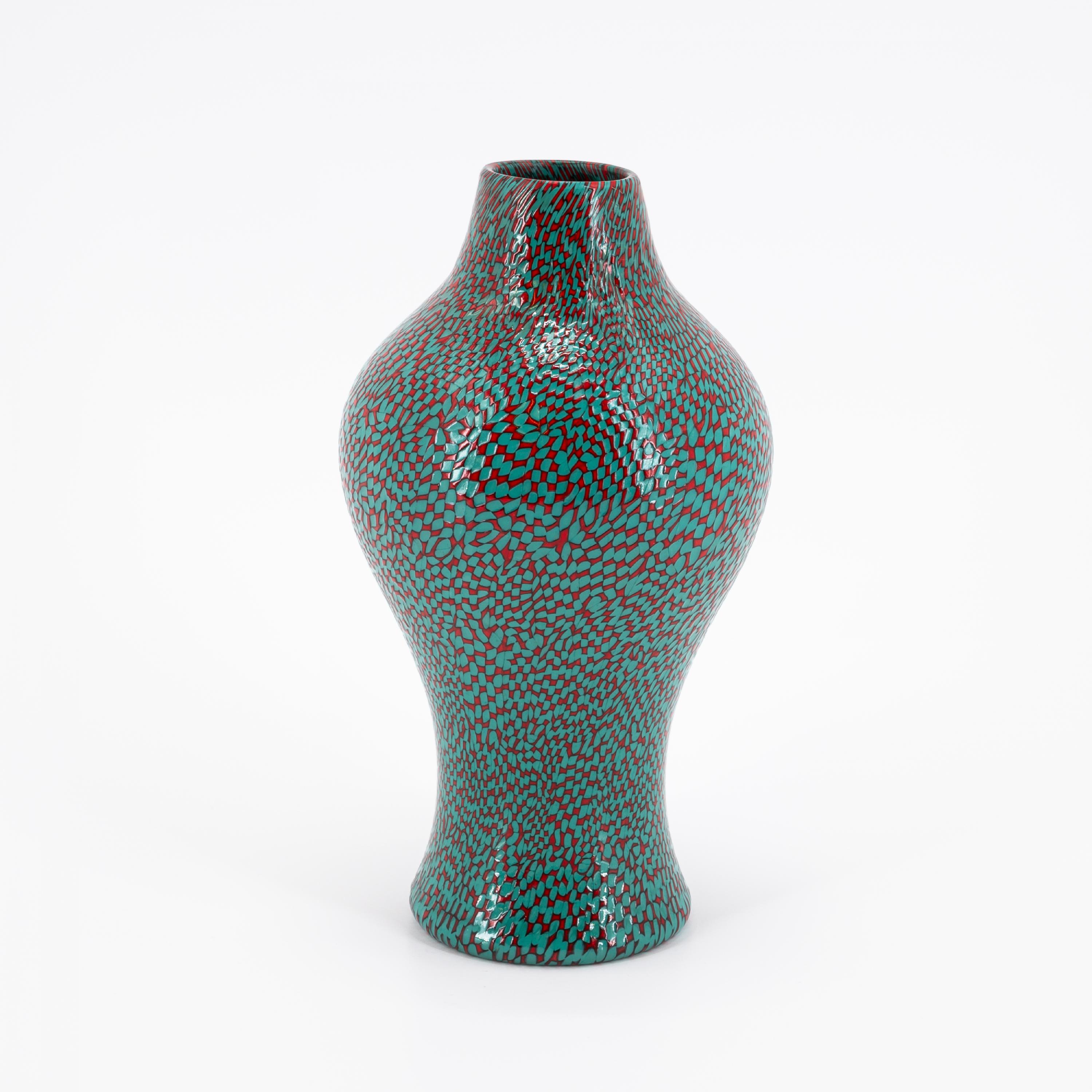 GLASS VASE WITH DeCOR 'A DAMA' - Image 4 of 7