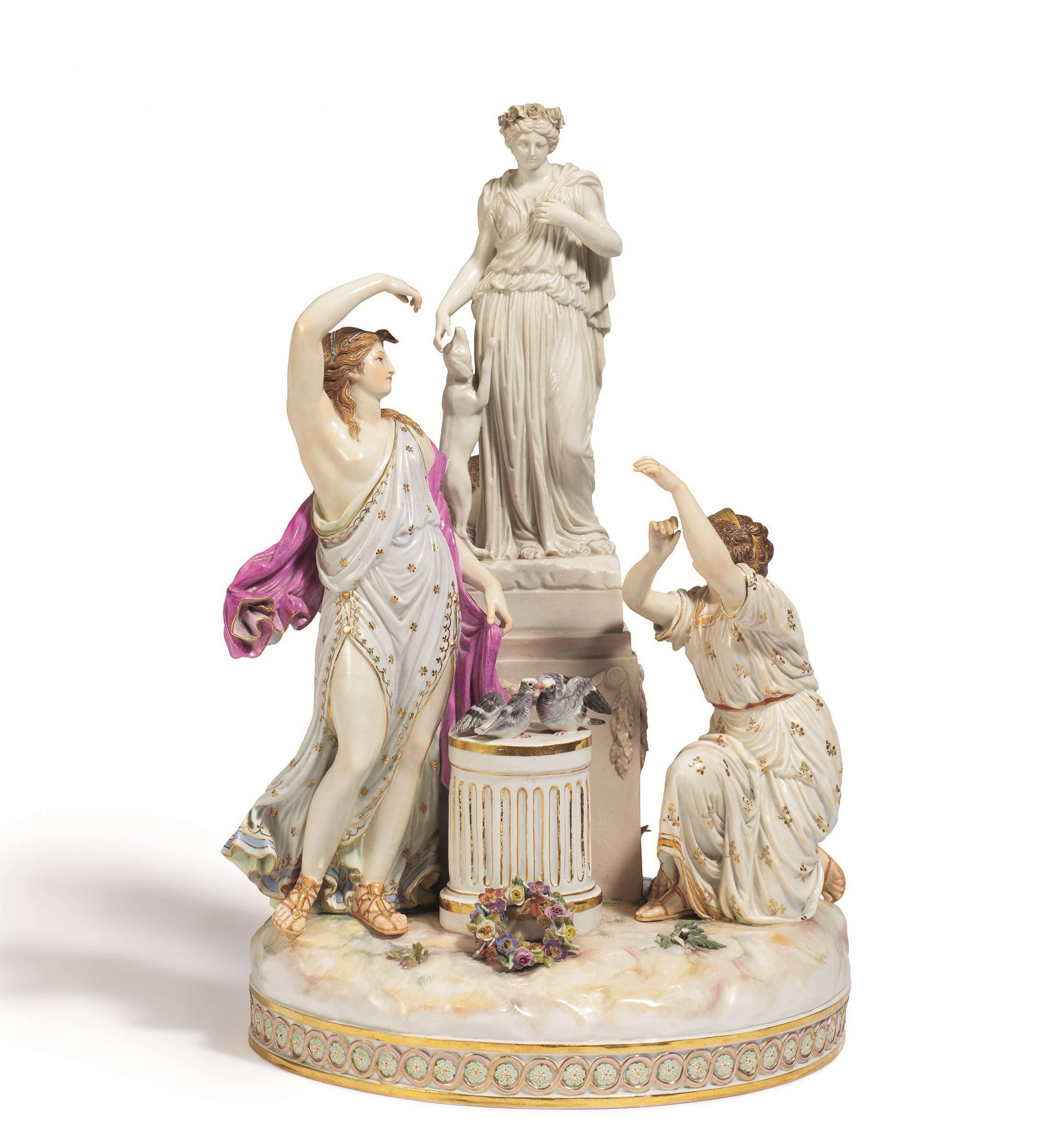 LARGE PORCELAIN GROUP 'OPFER DER TREUE'