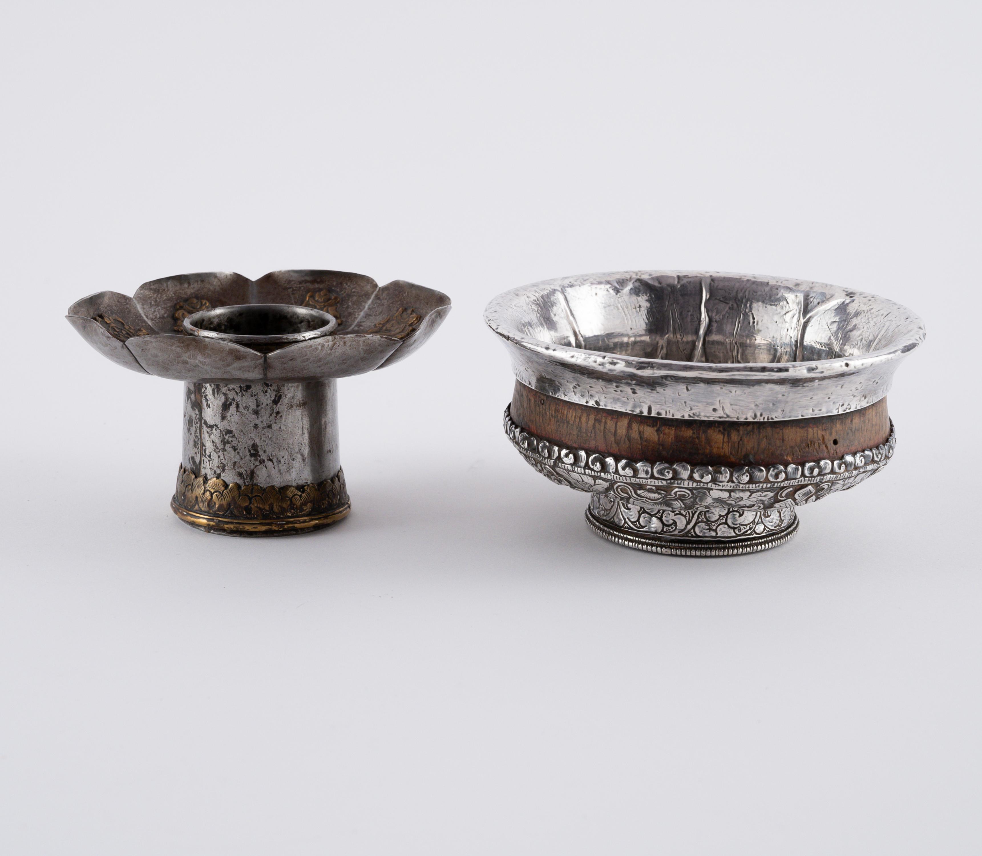 TWO SILVER TEA CUPS STANDS AND THREE TEA BOWL (PHORBA) - Image 10 of 19