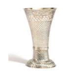LARGE SILVER BAR BEAKER WITH BASKET STRUCTURE