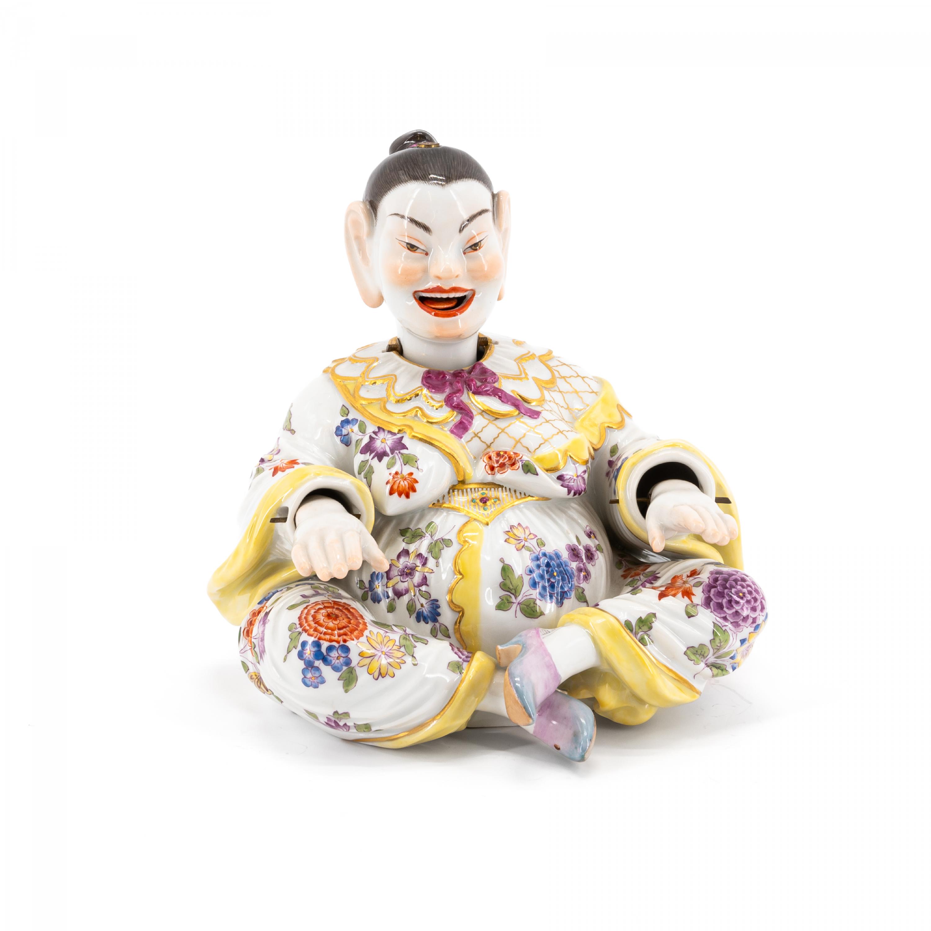 SMALL PORCELAIN NODDING PAGODA FIGURE