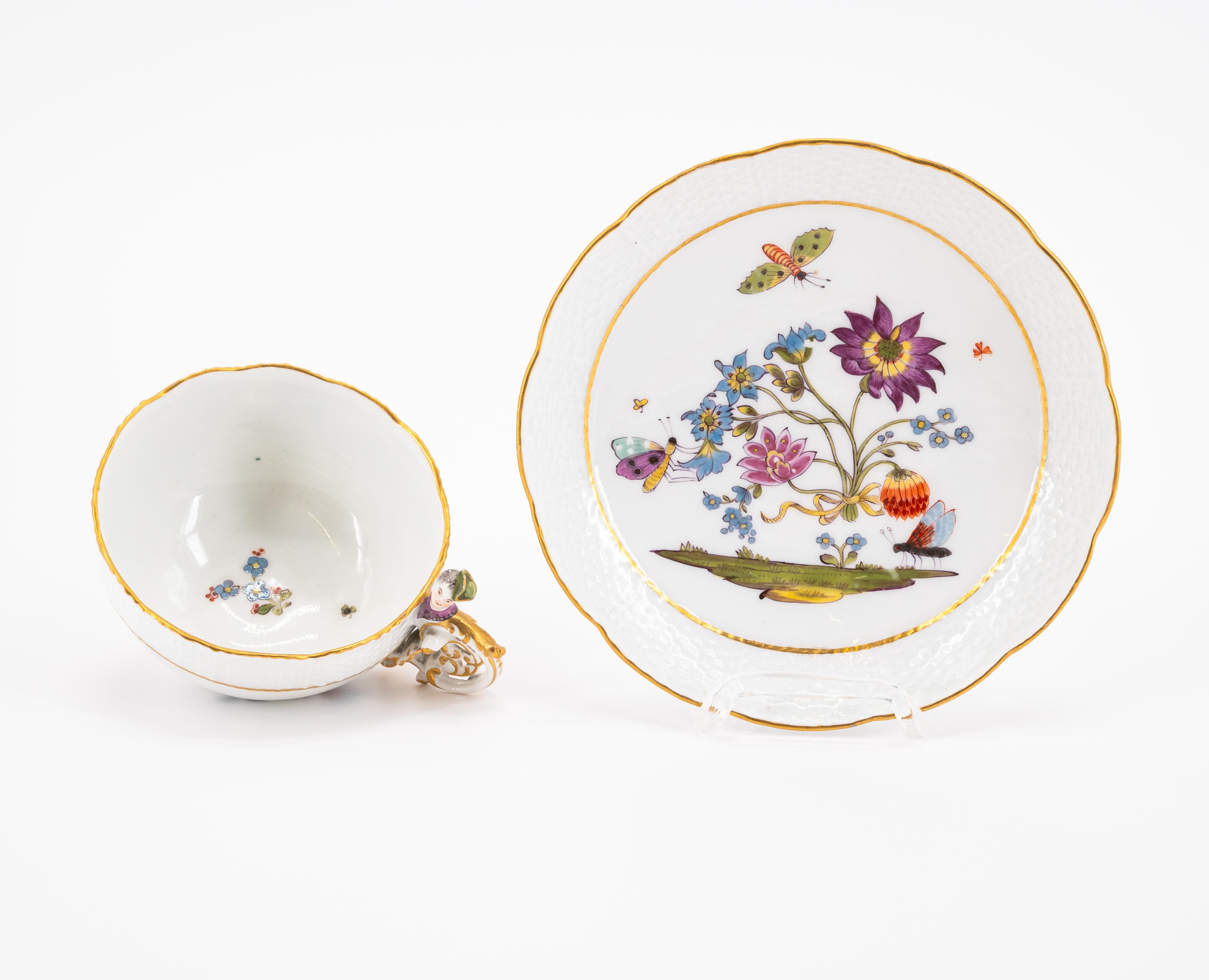 PORCELAIN COFFEE POT, CUP AND SAUCER WITH BUTTERFLY DECOR - Image 5 of 11