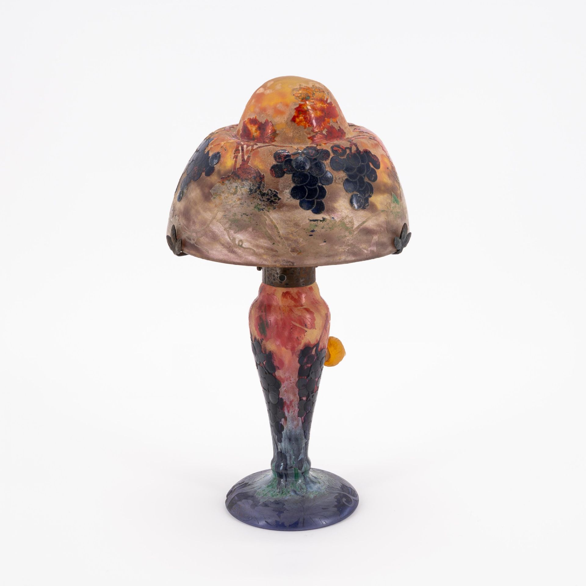 RARE GLASS TABLE LAMP 'VIGNE ET ESCARGOTS' WITH A SNAIL - Image 4 of 10