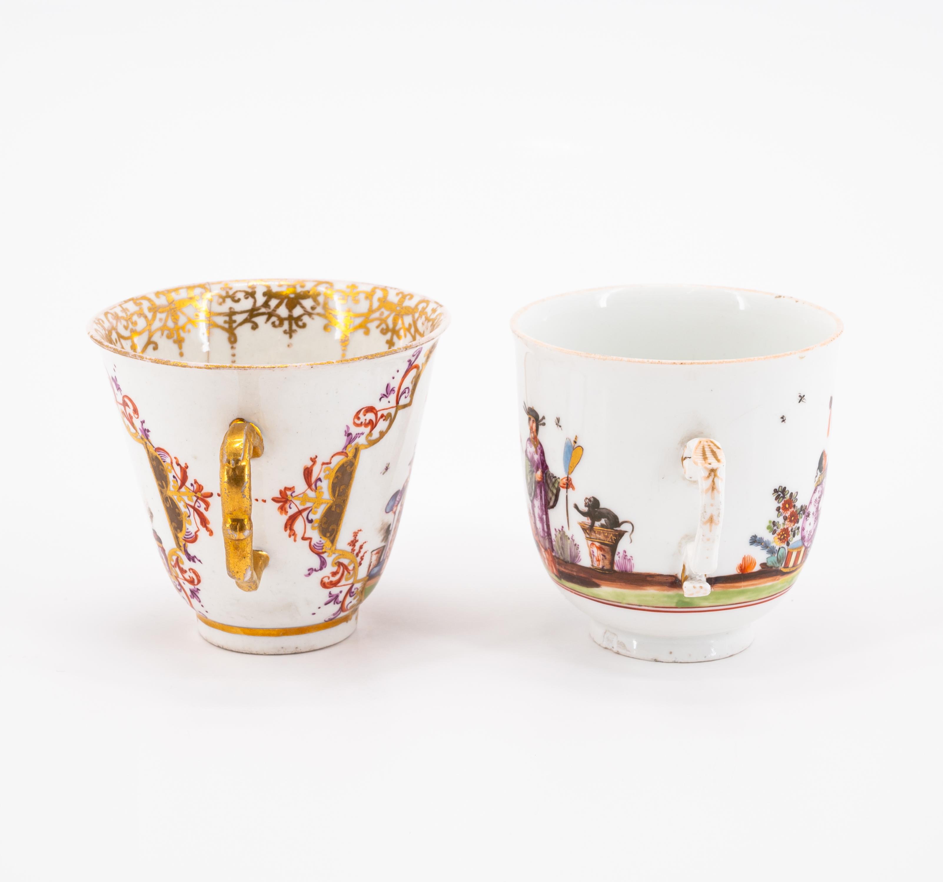 TWO PORCELAIN CUPS AND ONE SAUCER WITH CHINOISERIES - Image 2 of 8