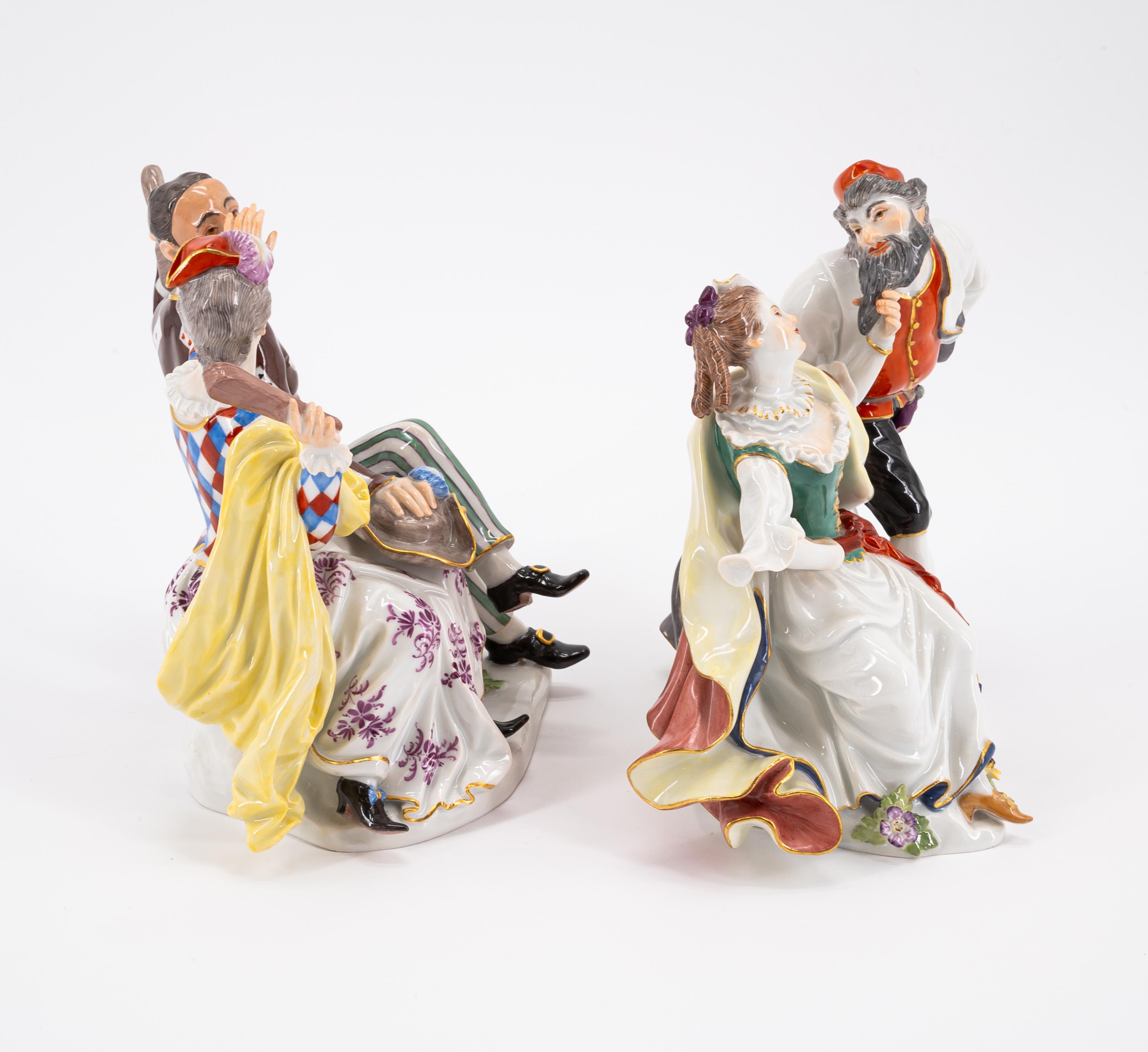 FOUR LARGE PORCELAIN COUPLES FROM THE COMMEDIA DELL'ARTE - Image 8 of 9