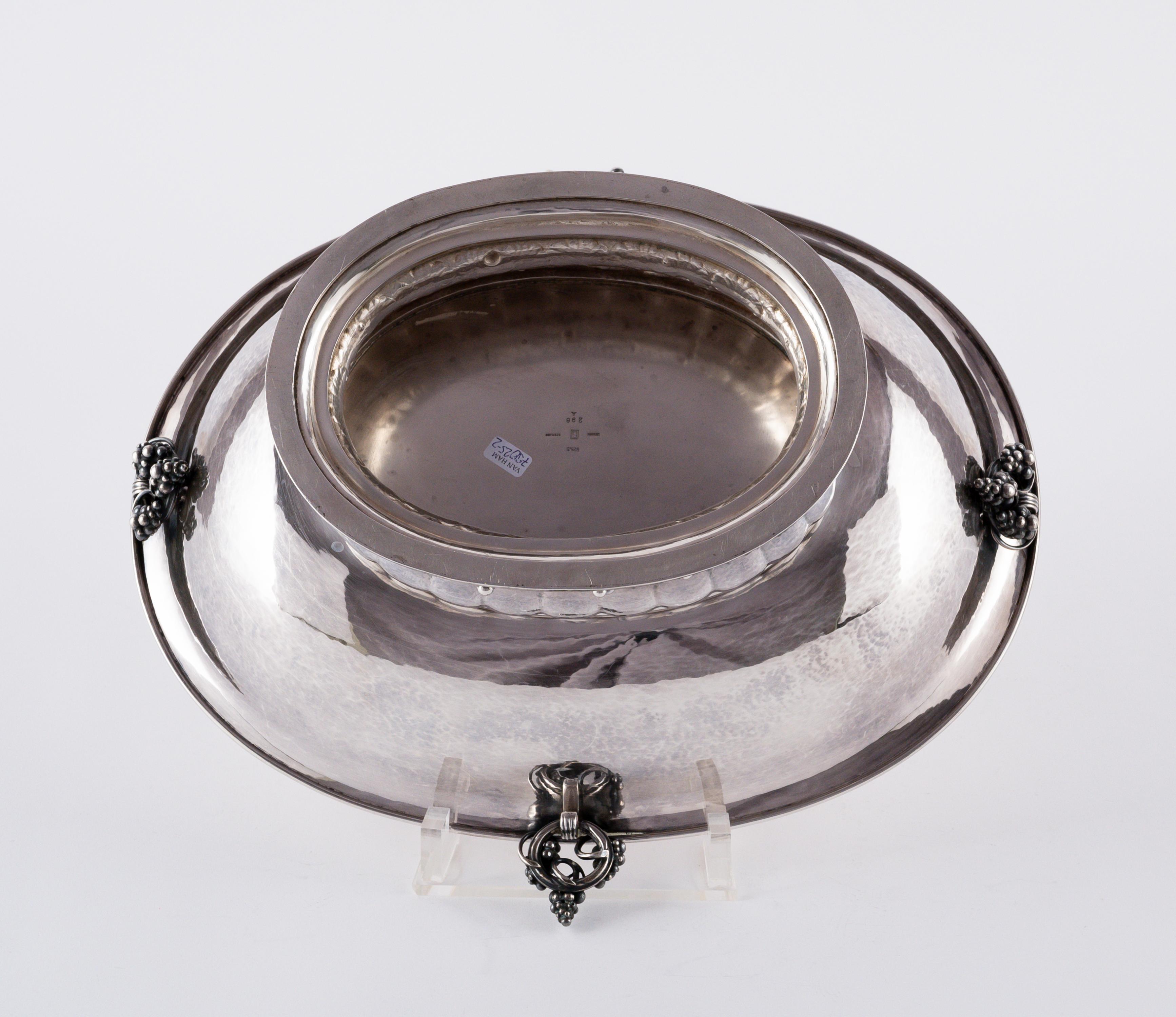 LARGE SILVER FOOTED BOWL WITH GRAPE DECOR - Image 7 of 7