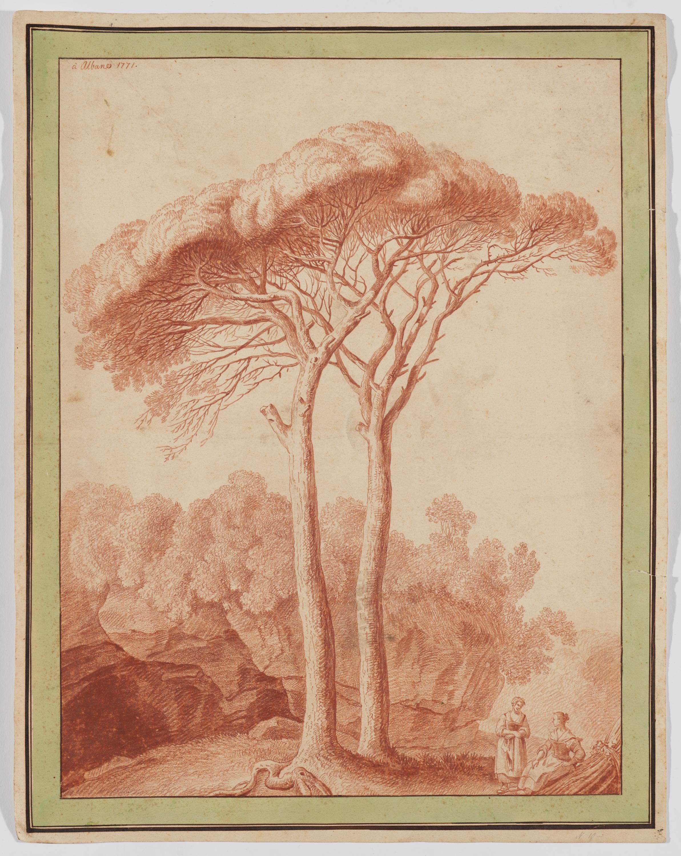 Jakob Philipp Hackert: Two Pine Trees Near Albano - Image 2 of 4