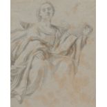 Roman Master Römische Schule: Study of an Enthroned Madonna