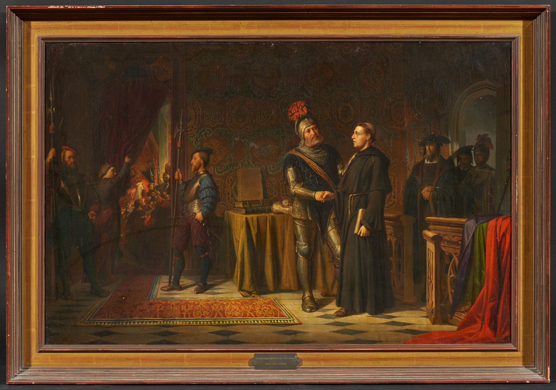 Frederik Wilhelm Martersteig: Luther vor dem Eintritt in den Reichstag zu Worms vom Ritter Frundsber - Bild 2 aus 4