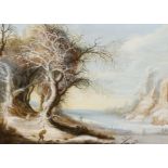 Gysbrecht Leytens: Winter Landscape with a Lumberjack