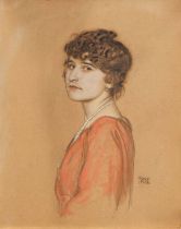 Franz von Stuck: Porträt einer Dame mit Perlkette
