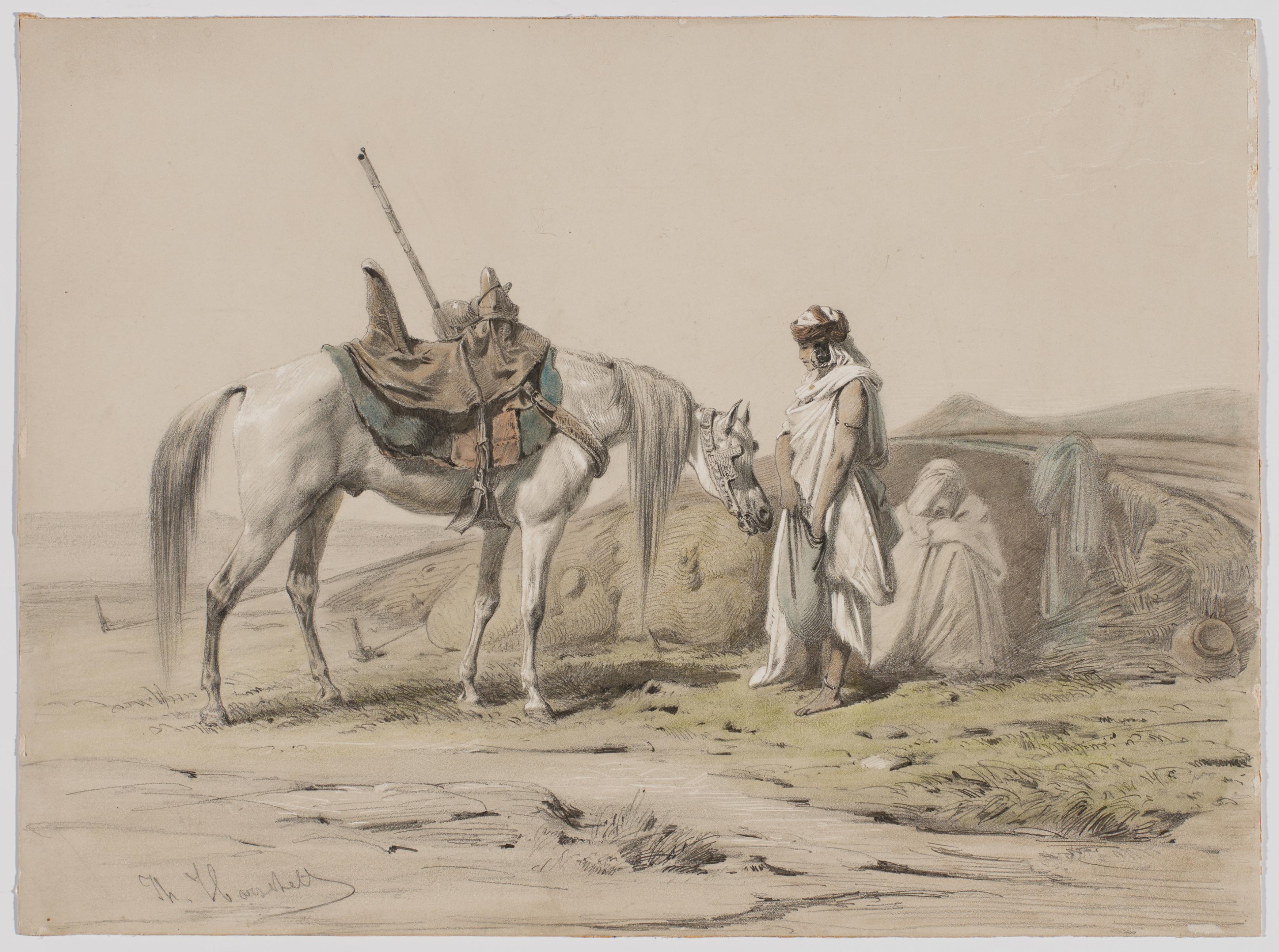 Theodor Horschelt: Two Resting Bedouins - Image 2 of 4