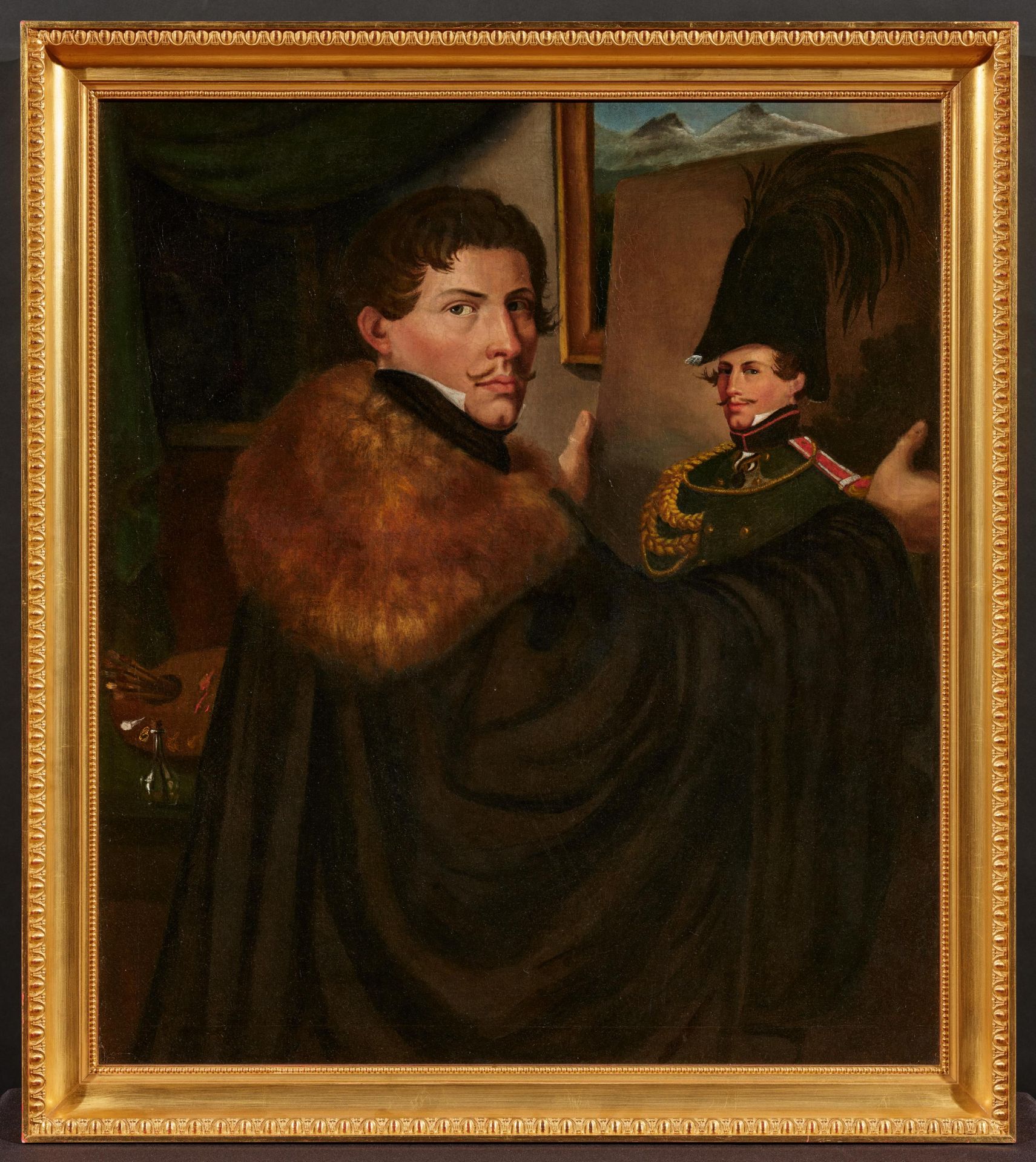 Carl Wilhelm Freiherr von Heideck: The Painter's Self Portrait in front of his Portrait as Bavarian - Image 2 of 4