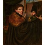 Carl Wilhelm Freiherr von Heideck: Selbstbildnis des Malers vor seinem Porträt als bayerischer Offiz