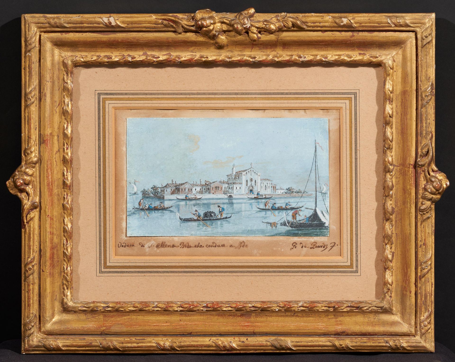 Giacomo Guardi: Ansicht der Insel Sant'Elena in Venedig - Bild 2 aus 3