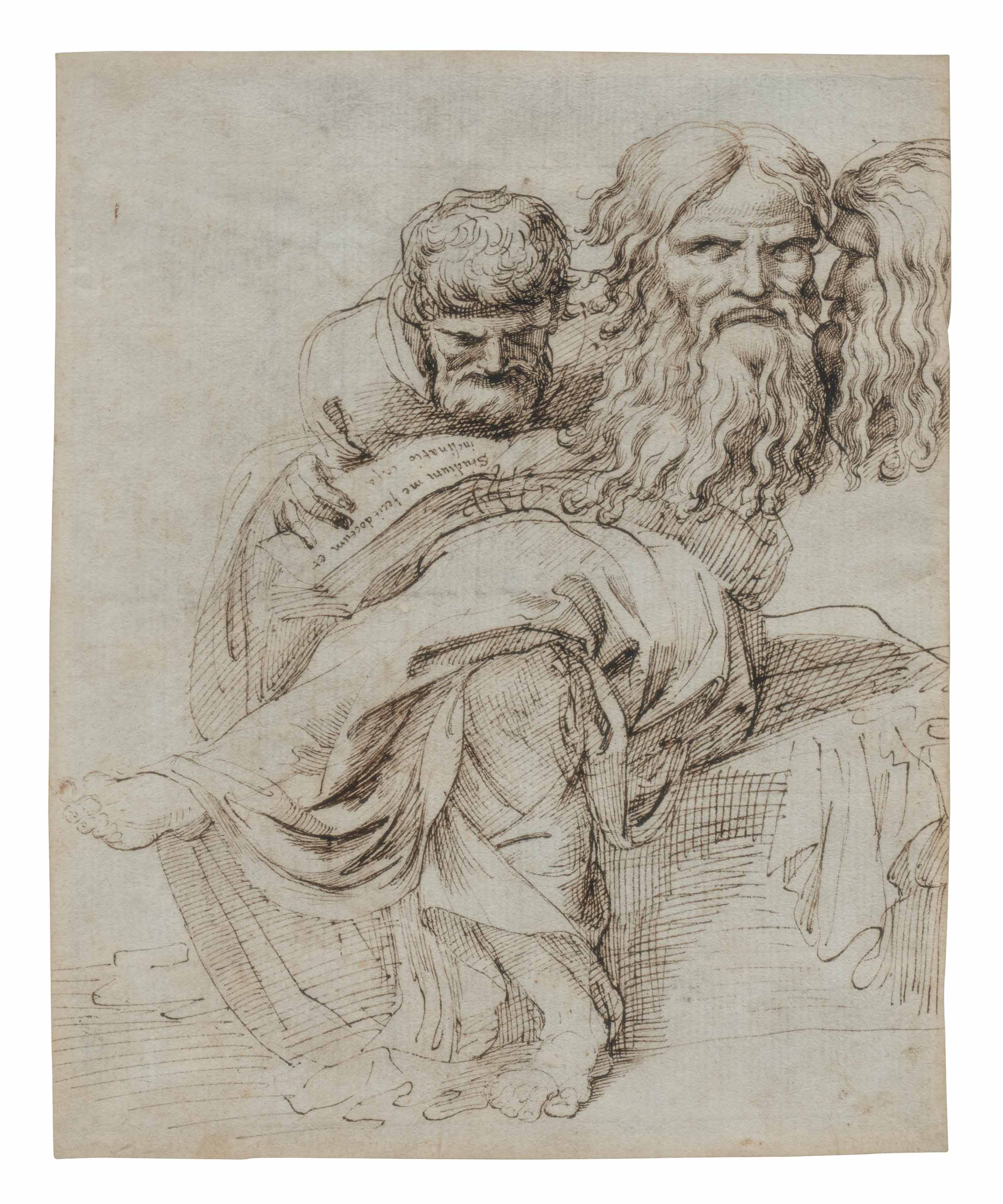 Luigi Sabatelli: Philosopher Sitting in Meditation and Two Heads of an Old Man