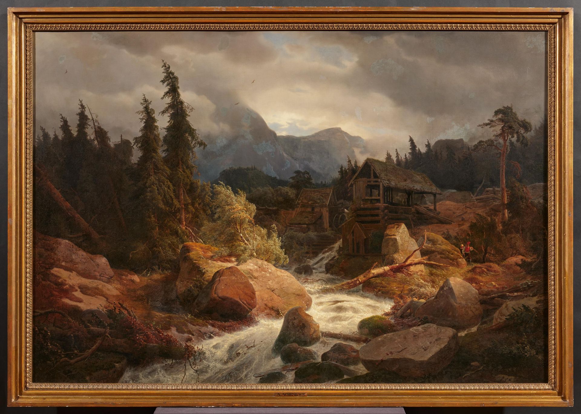 Andreas Achenbach: Wildbach mit Wassermühle in Norwegen - Bild 2 aus 4