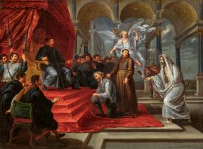 Willem van Herp d.Ä.: Der Heilige Antonius von Padua beweist die Unschuld des des Mordes angeklagten