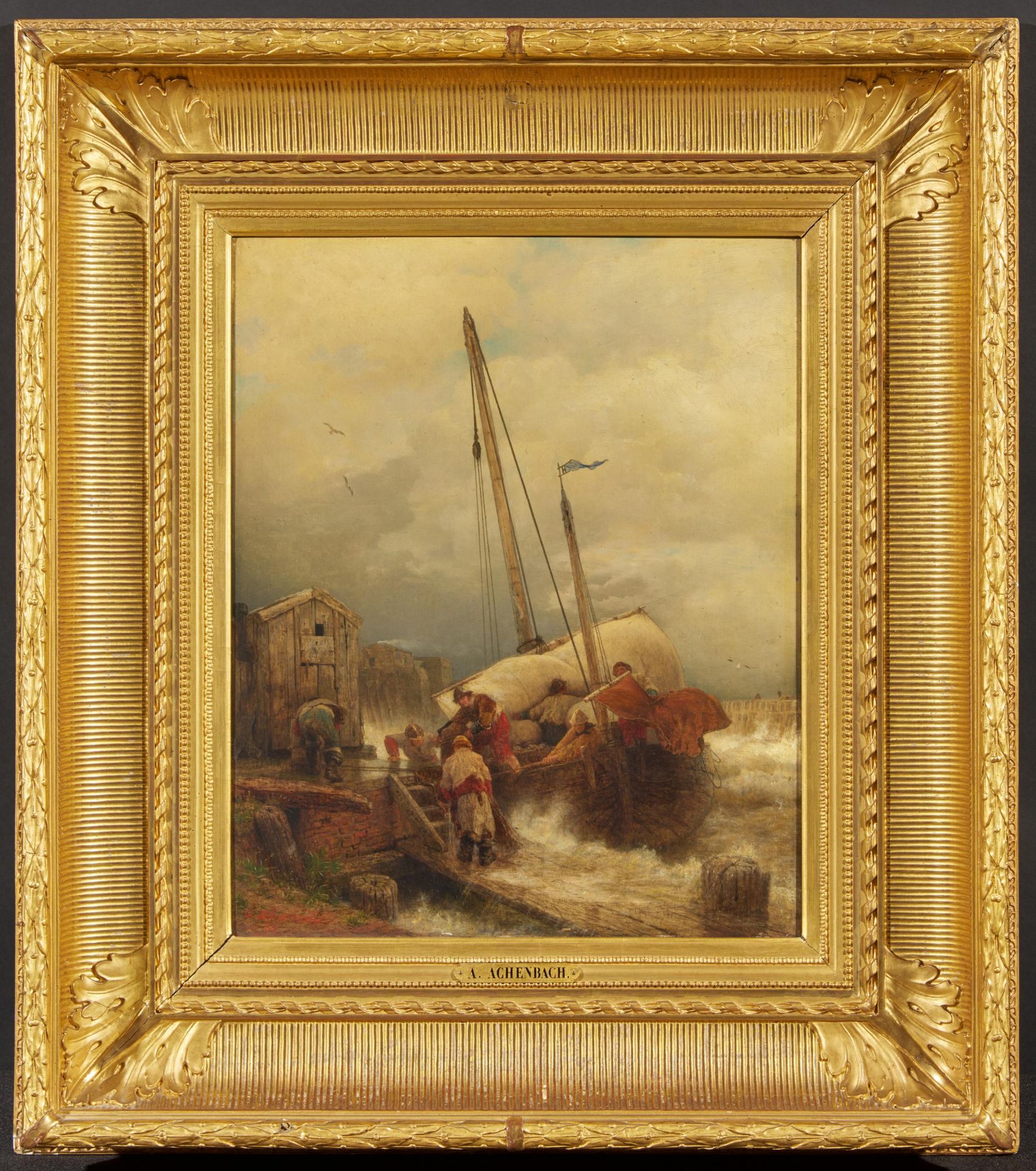 Andreas Achenbach: At the Bulwark in Ostend - Image 2 of 4