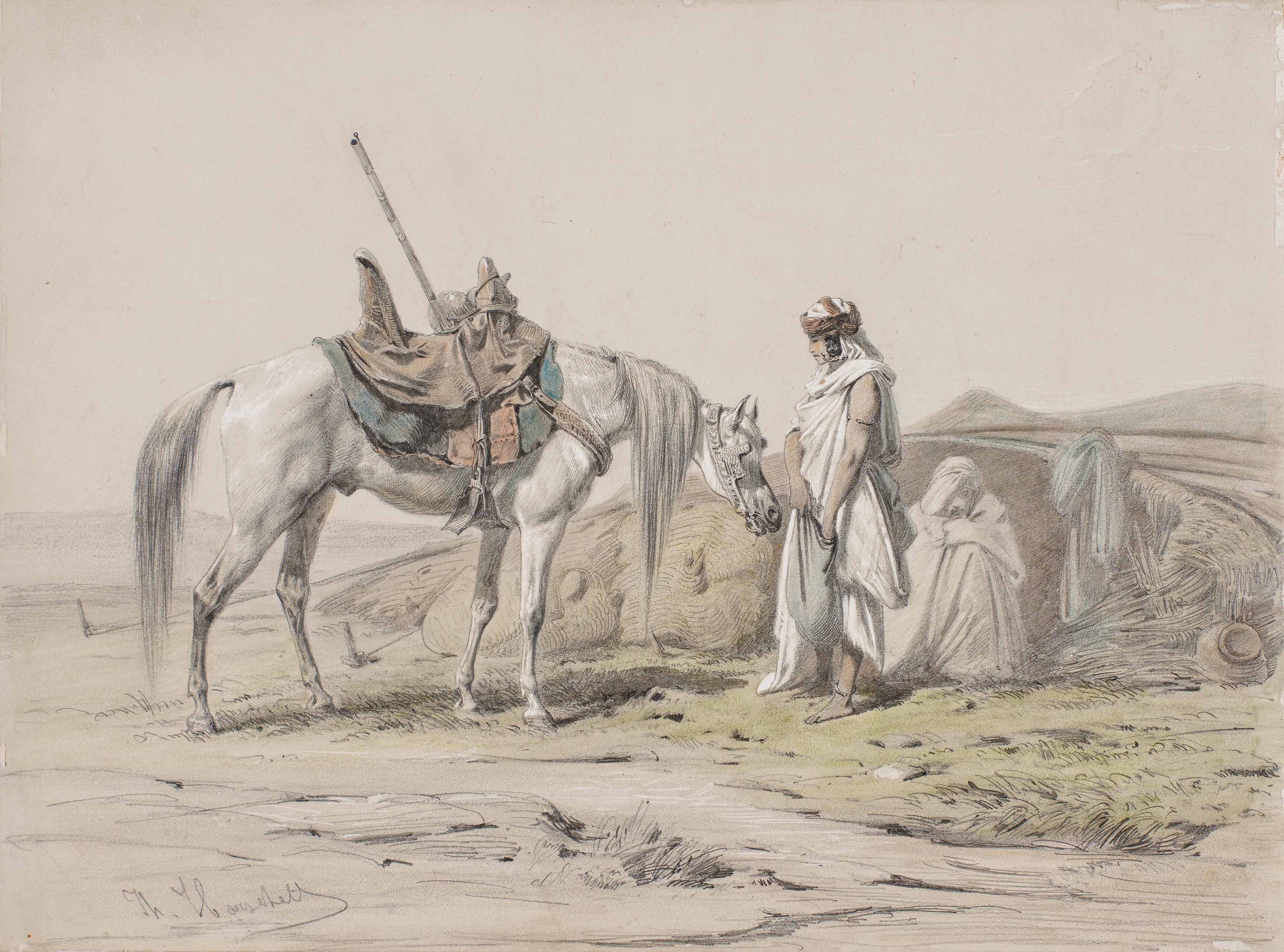 Theodor Horschelt: Two Resting Bedouins