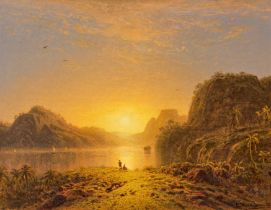 Eduard Hildebrandt: Sonnenuntergang am Pedra da Gavea bei Rio de Janeiro