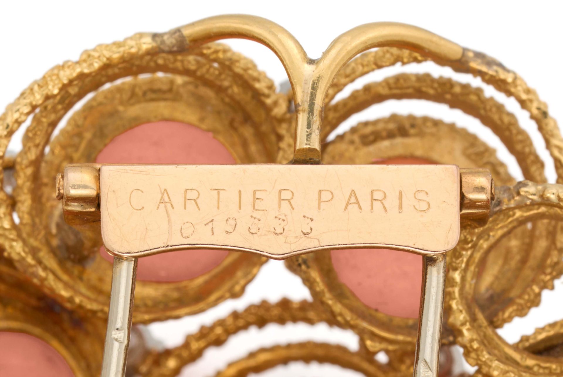 Cartier: Korall-Diamant-Brosche - Bild 5 aus 5