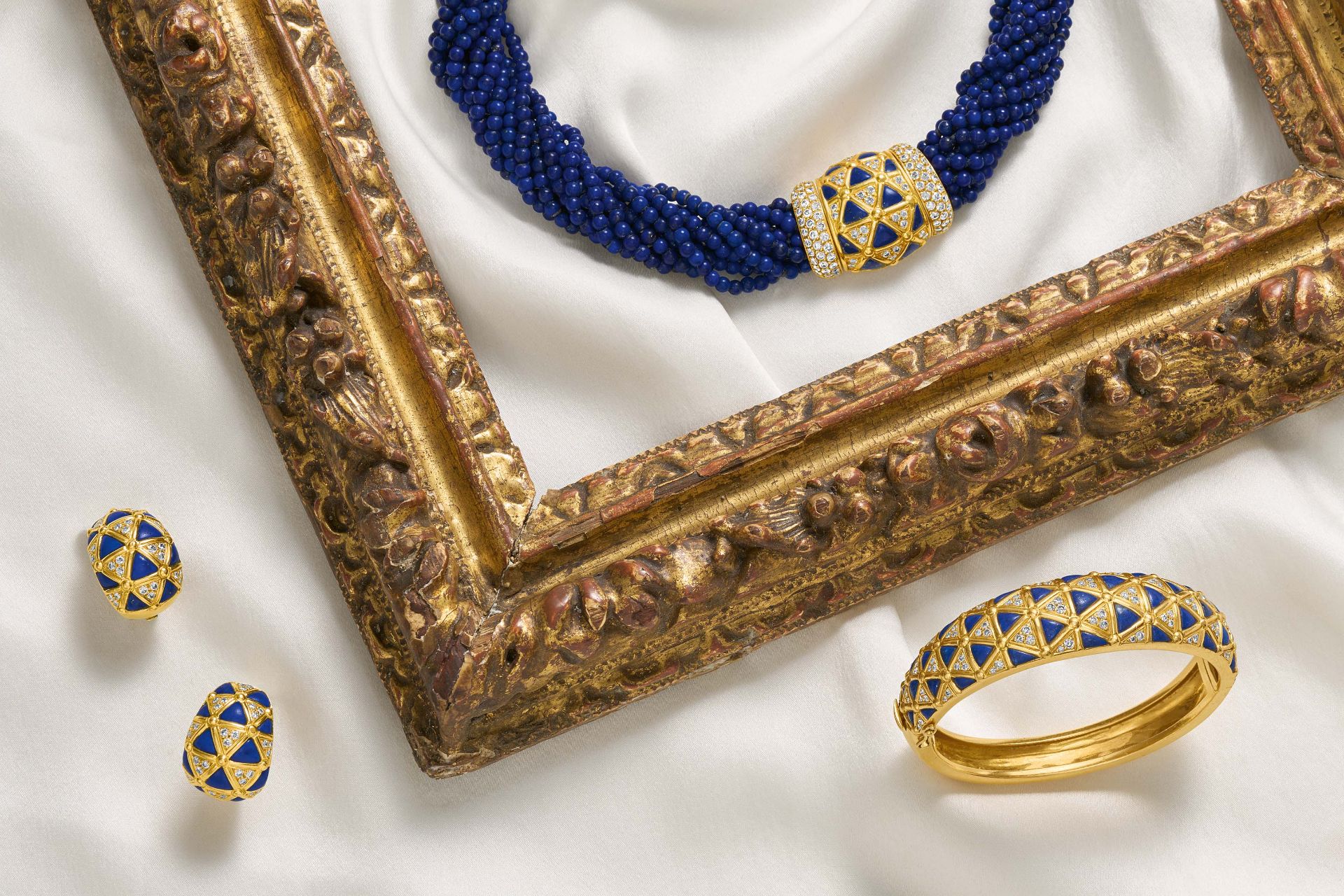 Van Cleef & Arpels: Lapis-Lazuli-Diamond-Necklace - Image 6 of 7