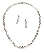 Diamond-Set: Necklace and Ear Jewellery