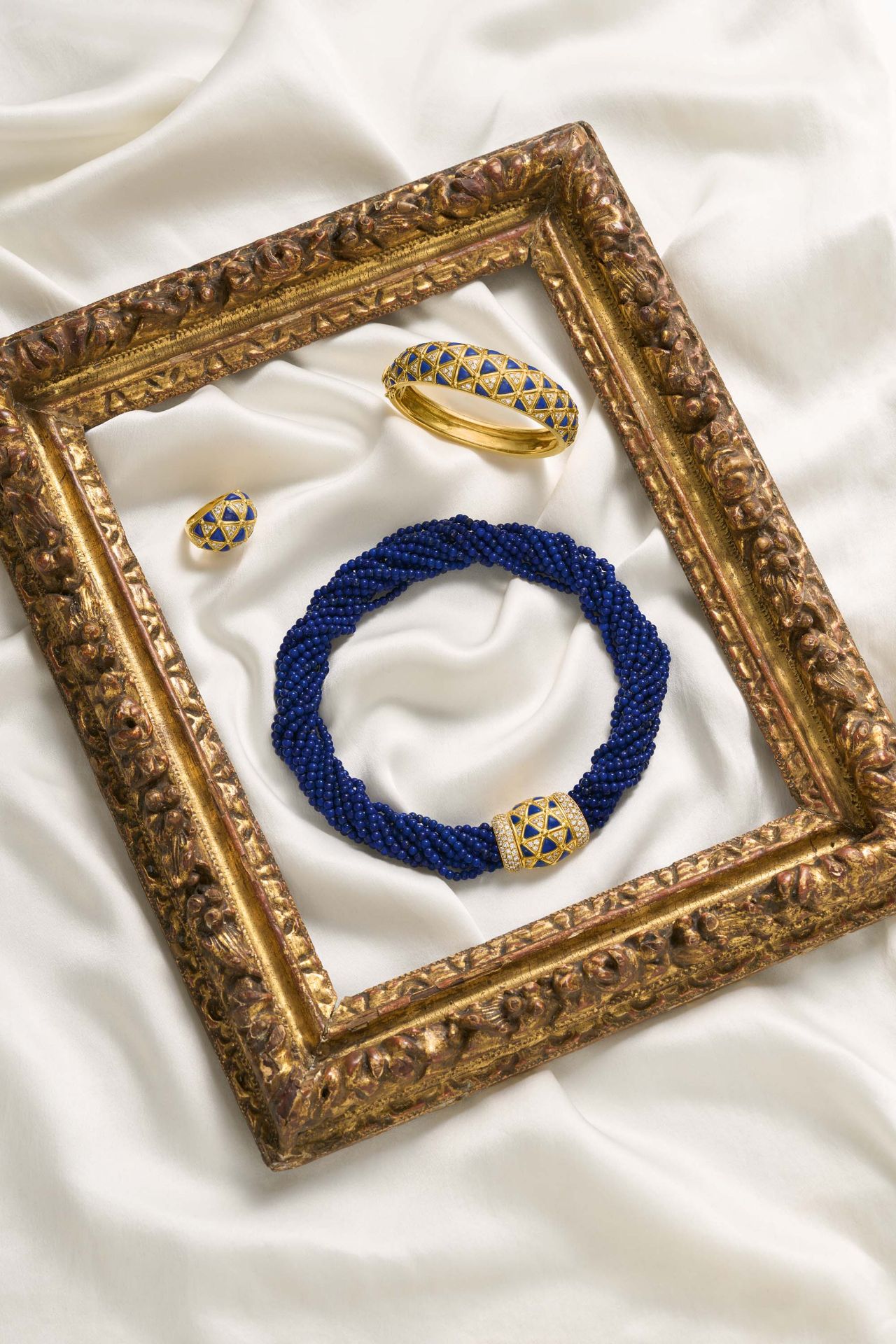 Van Cleef & Arpels: Lapis-Lazuli-Diamond-Necklace - Image 7 of 7
