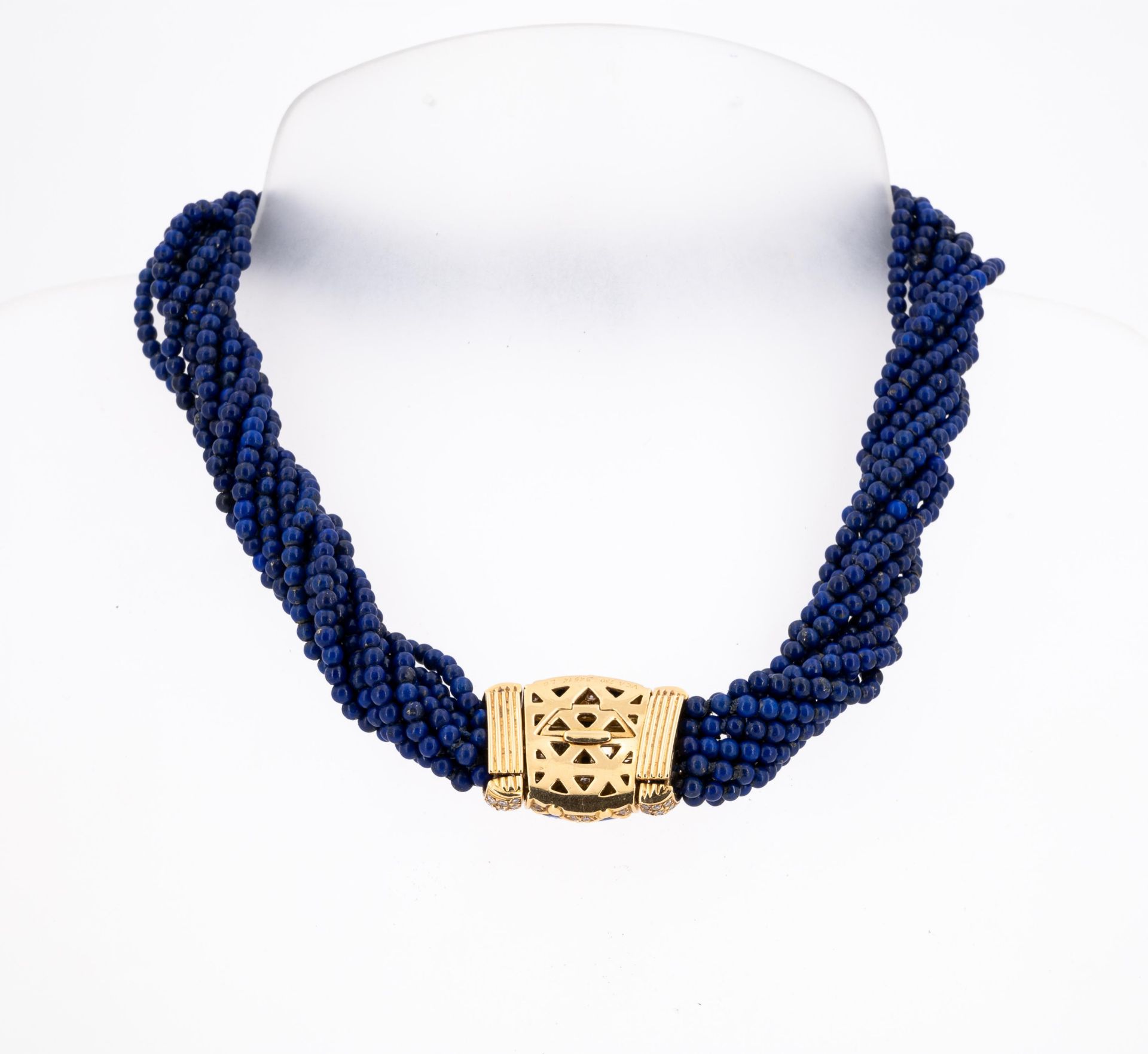 Van Cleef & Arpels: Lapis-Lazuli-Diamond-Necklace - Image 2 of 7