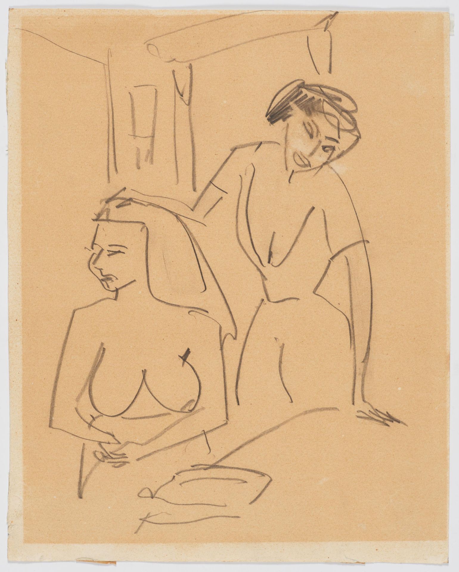 Ernst Ludwig Kirchner: Zwei Frauen (Nackte und bekleidete Frau) - Image 2 of 3