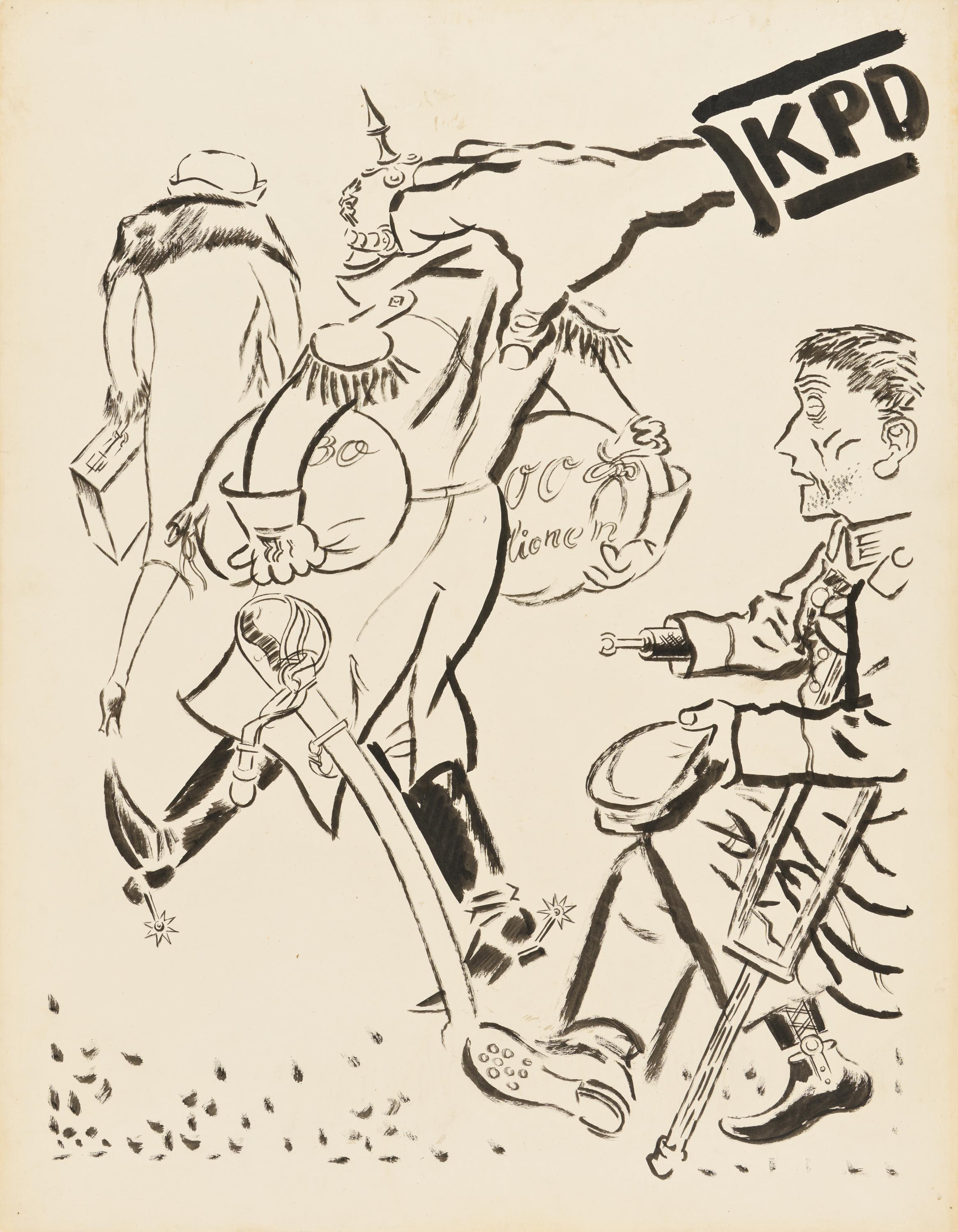 George Grosz: Haltet Ihn. Kaiser Wilhelm auf der Flucht