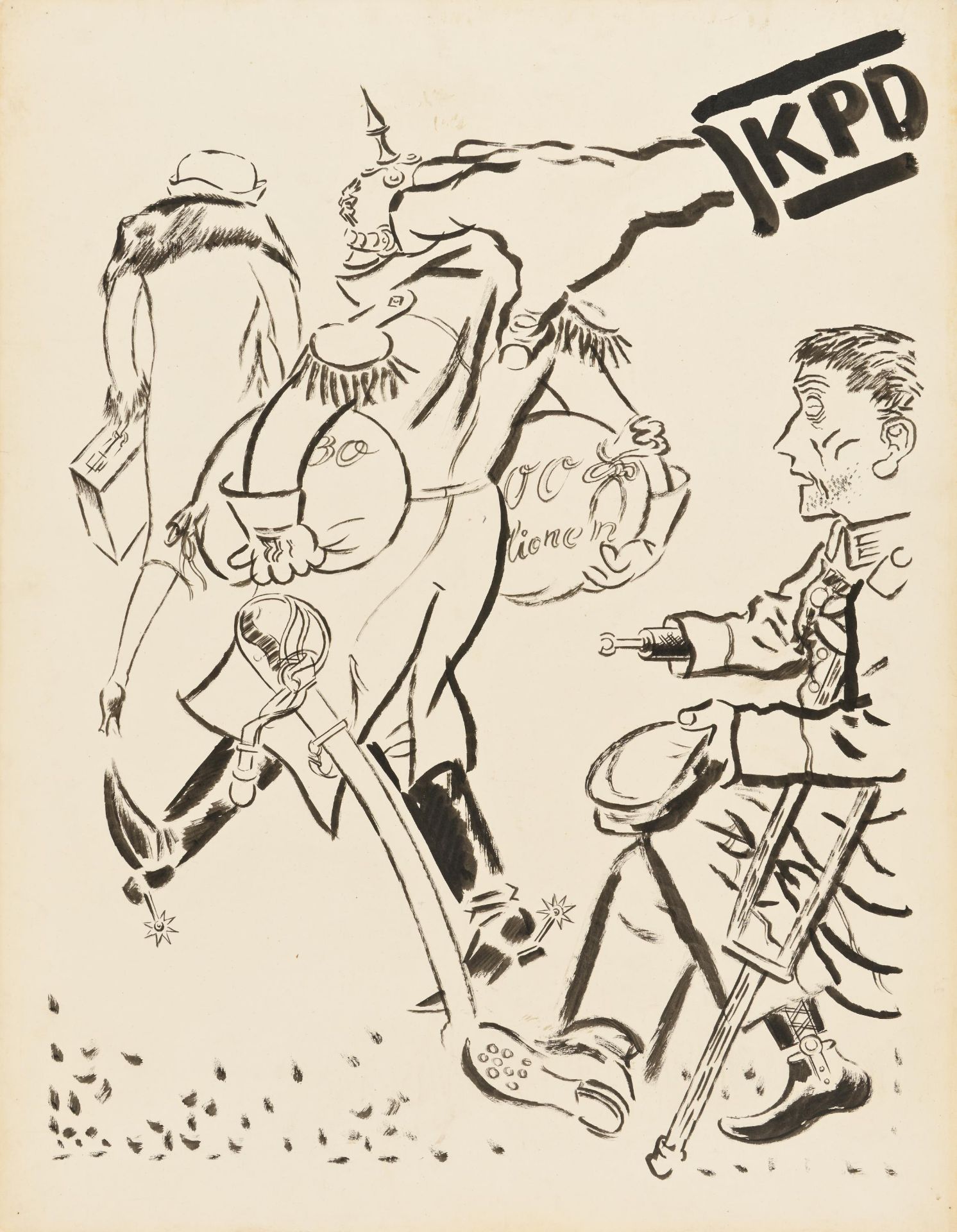 George Grosz: Haltet Ihn. Kaiser Wilhelm auf der Flucht