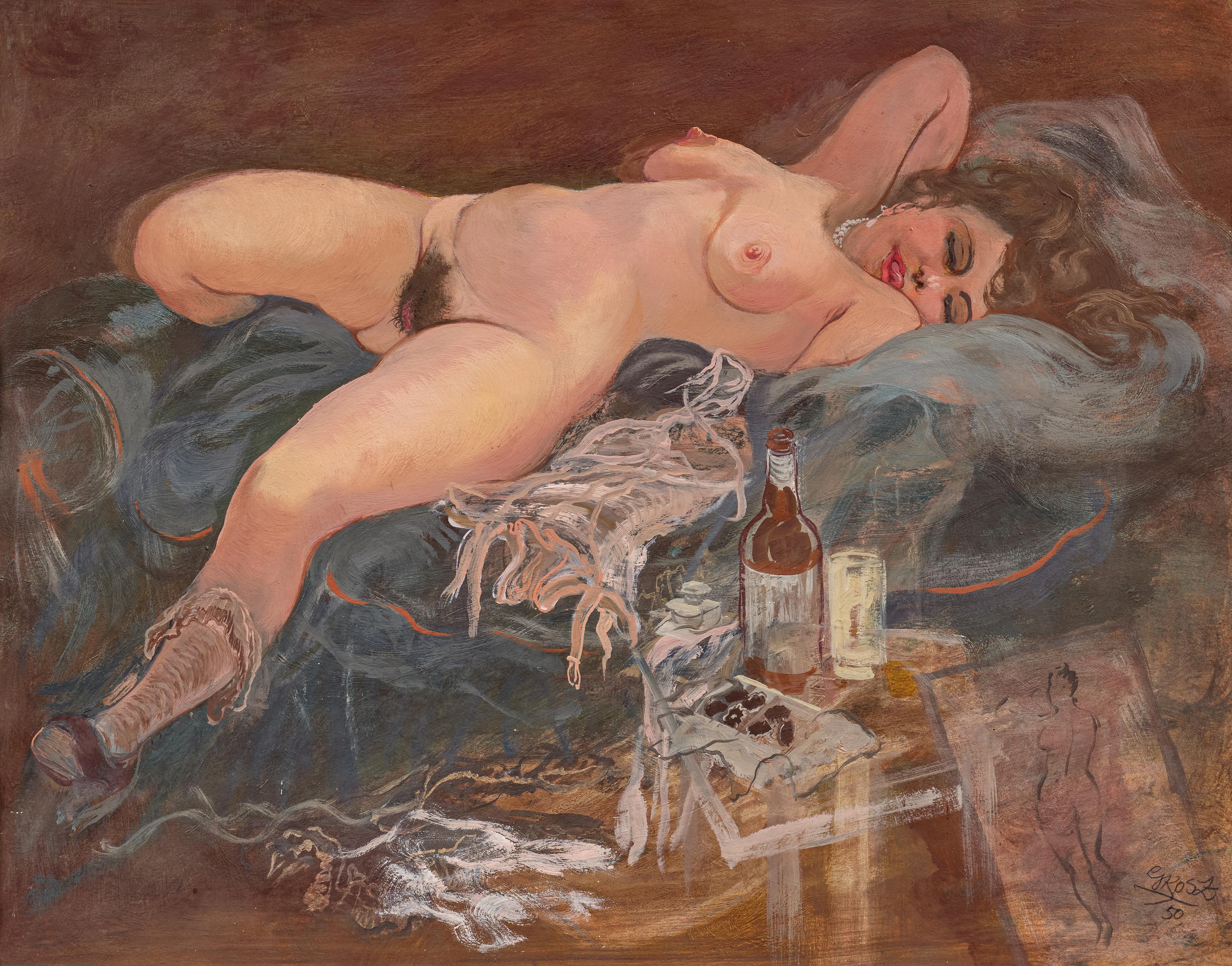 George Grosz: Reclining female nude