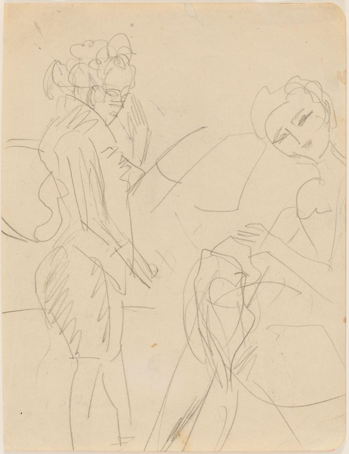 Ernst Ludwig Kirchner: Stehende Frau und nähendes Mädchen - Bild 2 aus 3