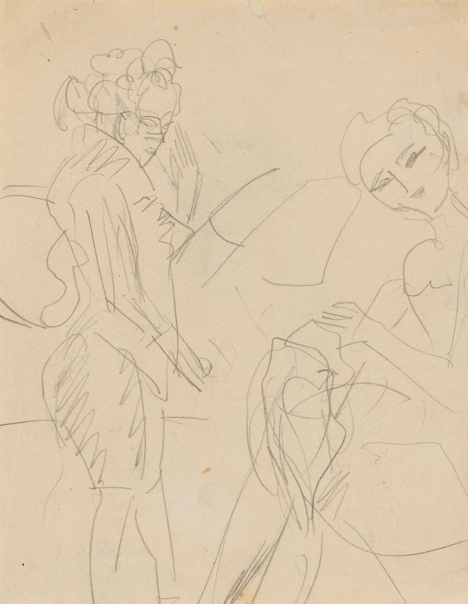 Ernst Ludwig Kirchner: Stehende Frau und nähendes Mädchen