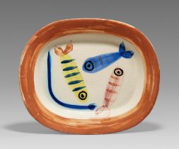Pablo Picasso Ceramics: Four Polychrome Fishes