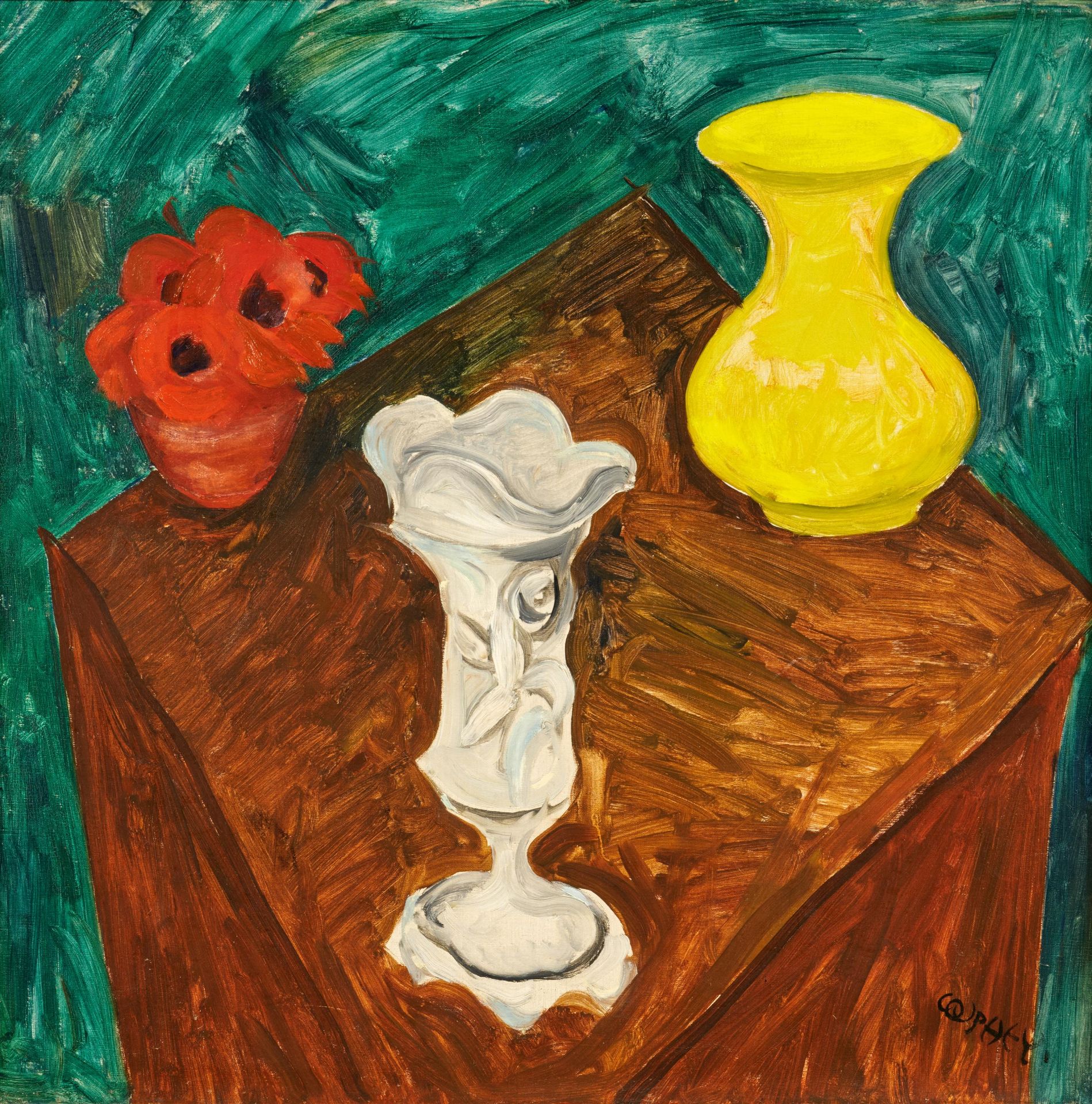 Walter Ophey: Stillleben mit drei Vasen