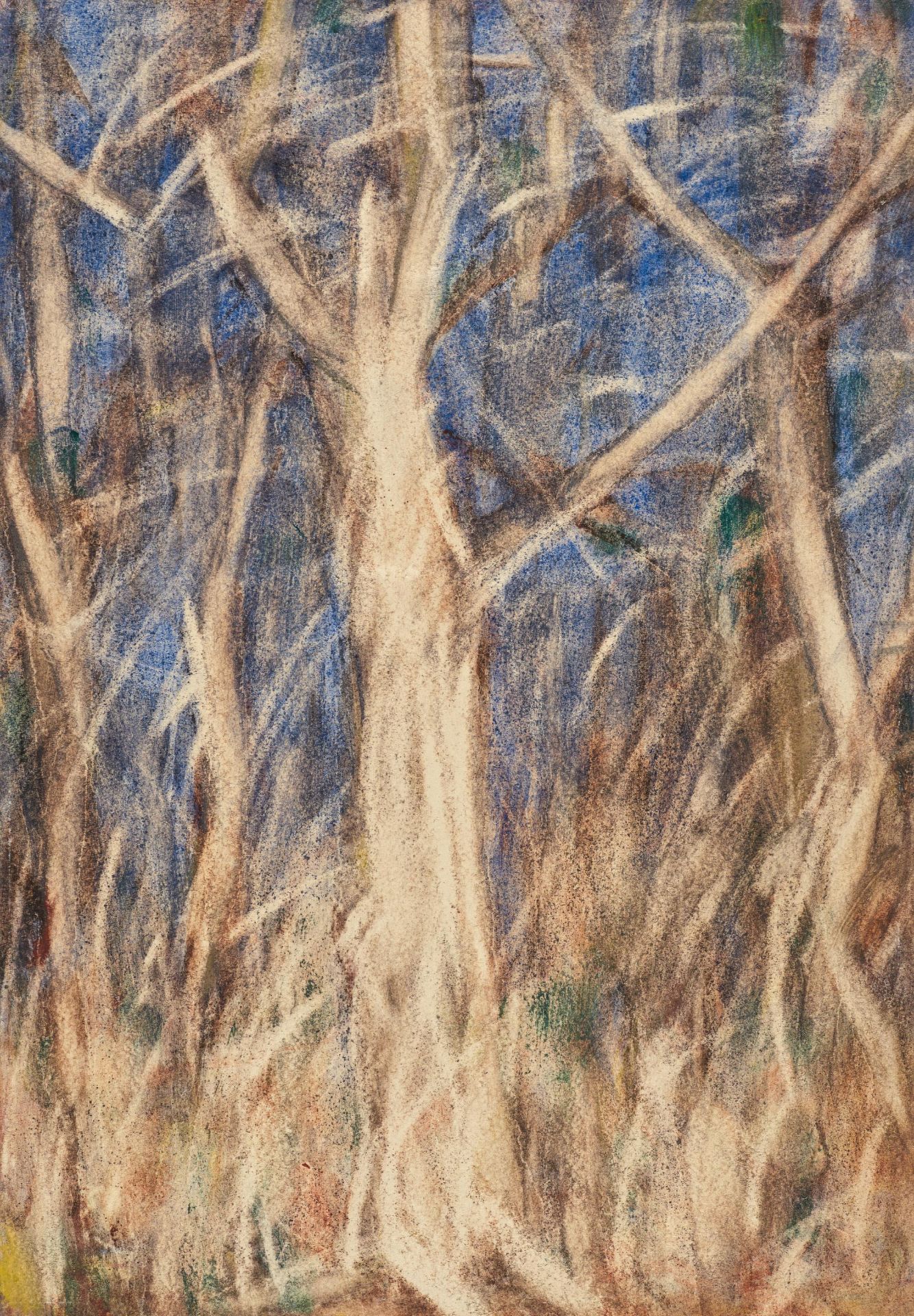 Christian Rohlfs: Bäume vor blauem Hintergrund
