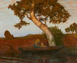 Otto Modersohn: Herbstabend im Moor - Abendsonne im Moor