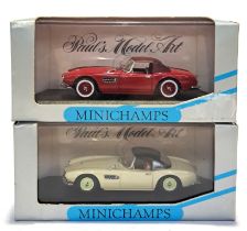 Minichamps, a boxed pair of BMW 507 Cabrio