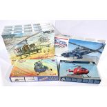 MRC, Smer & Italeri a boxed group of Helicopter unmade model kits