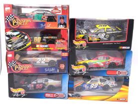 Mattel Hot Wheels, Racing Champions and similar, a boxed 1:24 scale NASCAR group