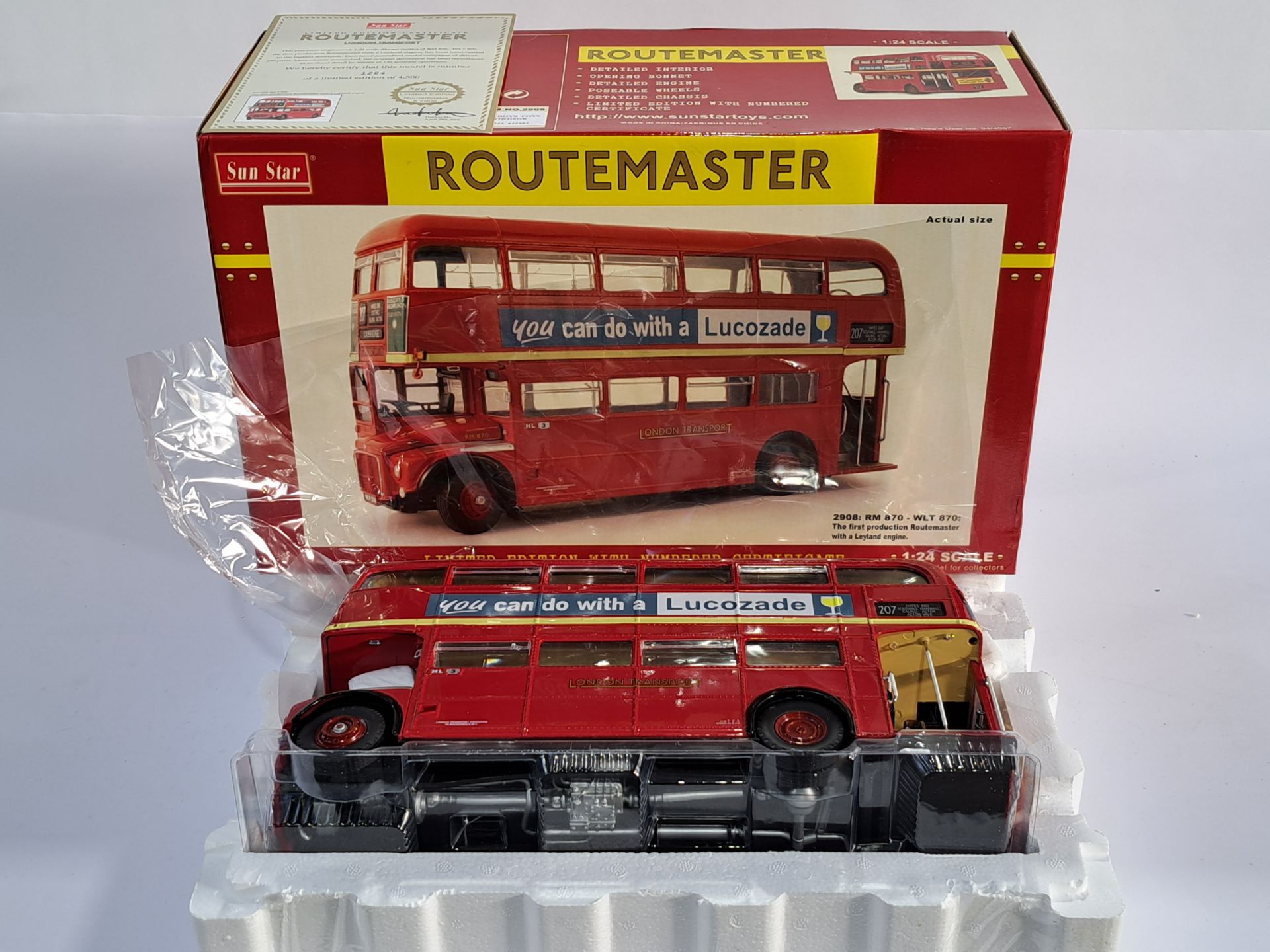 Sun Star a boxed 1/24 scale Routemaster Bus H2908 Routemaster London Transport RM870 - WLT870 "Lu...