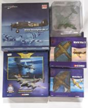 Corgi Aviation Archive and Hobby Master a boxed group of 1/72 1/444 scale airplanes to include Co...