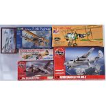 Airfix, Revell and similar, a mixed boxed group of 1/48, 1/72 and other scale airplanes to includ...